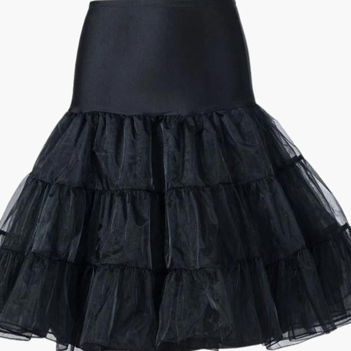 Women's Underskirt with Elastic Waistband and Layered Hem