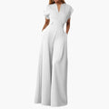 Women’s V - Neck Jumpsuit with Side Pockets