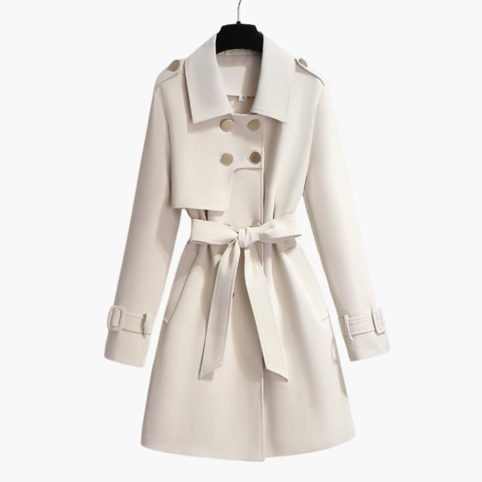 Women’s White Trench Coat with Belt