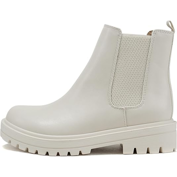 Women's Chelsea Ankle Boots with Low Heel and Lug Sole