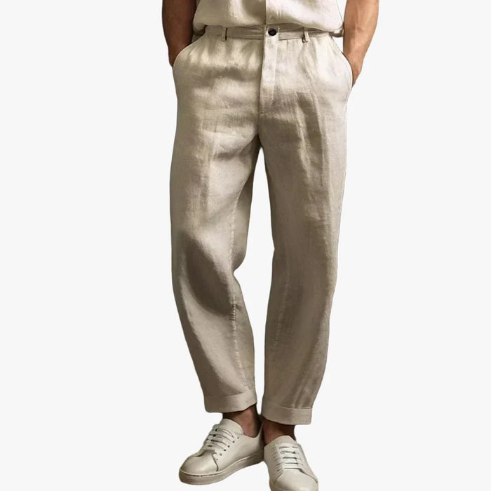 Men's Tapered Ankle Pants with Drawstring Waist